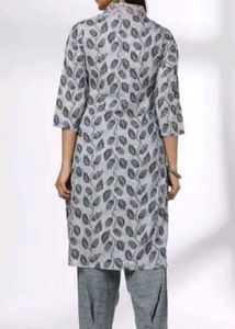 Stylish Leaf Print Kurta Set