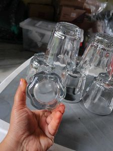 Set of 6 Clear Glass Tumblers new