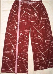 Maroon Printed Palazzo Pants