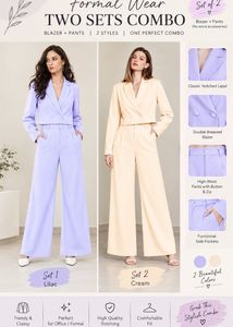 Stylish Formal Wear Blazer & Pants Set Of 2