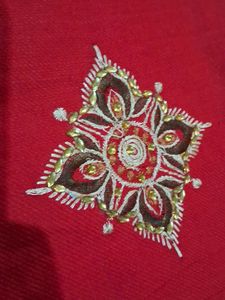 Red Embroidered Saree