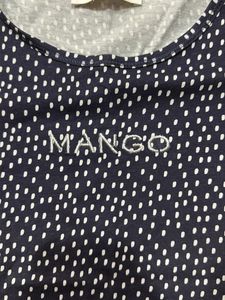 (M) Mango Navy Polka Dot T-Shirt
