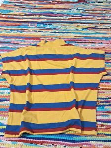 Here&amp;Now Striped Neck T-Shirt