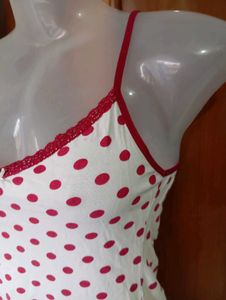 White Polka Dot Cami Top