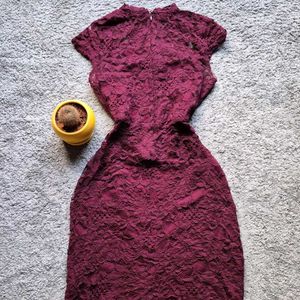 Lace Burgundy Bodycon
