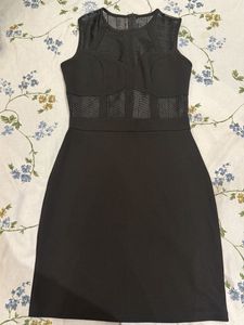 Chic Black Mesh Panel Dress