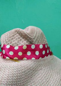 Chic Pink Polka Dot Sun Hat