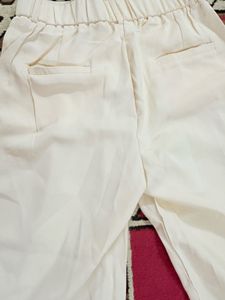 Cream Wide Leg Pants