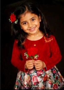 Girls Red Floral Party Dress