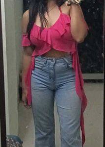Hot Pink Ruffle Halter Top