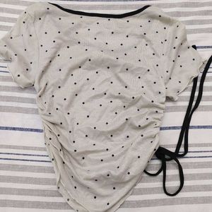 Polka Dot Drawstring Top