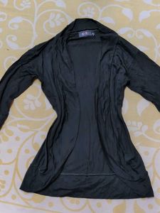 Chic Black Open-Front Cardigan