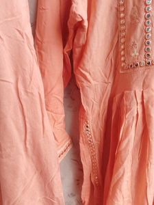 Peach Ethnic Kurta Set