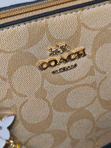 Coach khaki Chain shoulder bag with charm