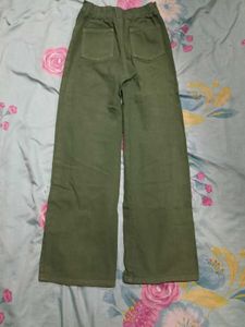 Stylish Wide Leg Green Pants