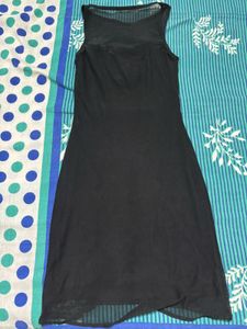 Sleek Black Mesh Bodycon Mini Dress