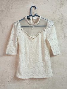 Elegant White Lace Top