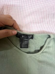 Cute Sage Green Long Sleeve Top