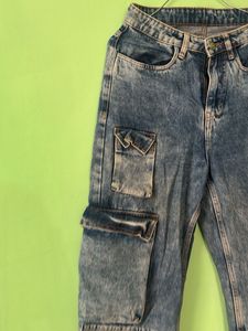 Vintage Wash Cargo Jeans