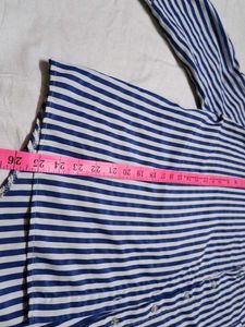 Blue Striped Button-Up Shirt
