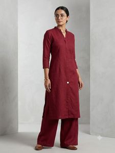 Maroon Kurta Set with Palazzo Pants