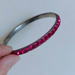 Sparkling Pink Stone Bangle Bracelet