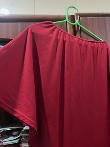 global desi Red one shoulder dress with slit