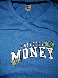 Blue "Money" Graphic T-Shirt