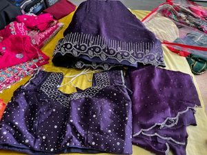 Elegant Purple Embroidered Ethnic lehnga choli set