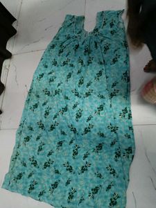 Comfortable Blue Floral Nightgown