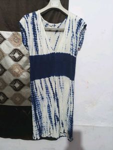 Tie-Dye V-Neck Casual Dress