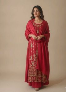 Elegant Red Kurta Set with Dupatta