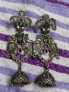 Exquisite Peacock Jhumka Earrings rajasthani style