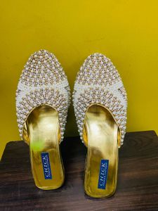 Elegant Pearl Embellished Heels
