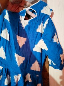 Blue Triangle Printed Maxi Dress