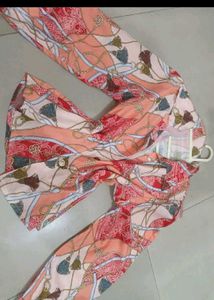 Chic Scarf Print Button-Up Shirt