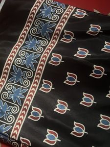 Elegant Black Printed Saree