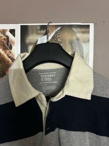 mens full sleeve polo with unique collar design