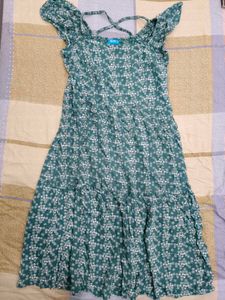 Green Floral Midi Dress