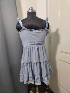 Light Blue Tiered Midi Dress