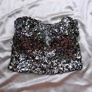 MARC LOUIS Silver Crop Top faippis