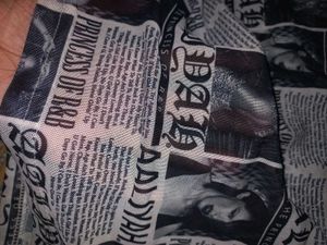 Aaliyah Newspaper Print Cropped Top