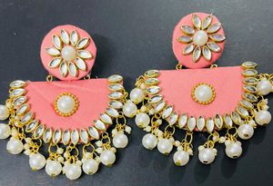 Fancy Fabric Party Wear Have Long Size Earrings