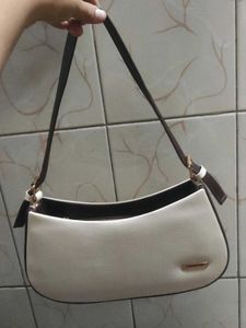Chic Cream &amp; Brown Hobo Bag