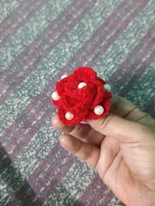 Handmade Red Flower Hair Clip