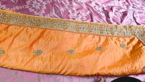 orange stylish saree