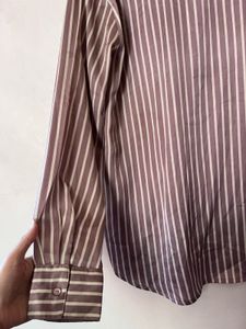 Branded Kazo Striped Button-Up Shirt