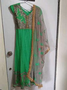 Elegant Green Anarkali Gown