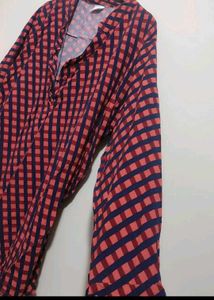 Rust &amp; Black Check Print Top For 46 Bust