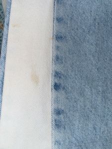 Light Wash Wide Leg Jeans with White Stripe